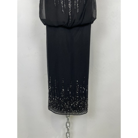 Yumi Kim Black Beaded‎ Spaghetti Strap Mini Dress Size Medium - Picture 4 of 9